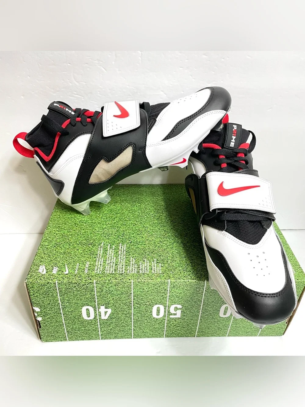 Nike Diamond Turf 93 TD 49ers Deion Sanders Football Cleats Size 8 HF5298-100
